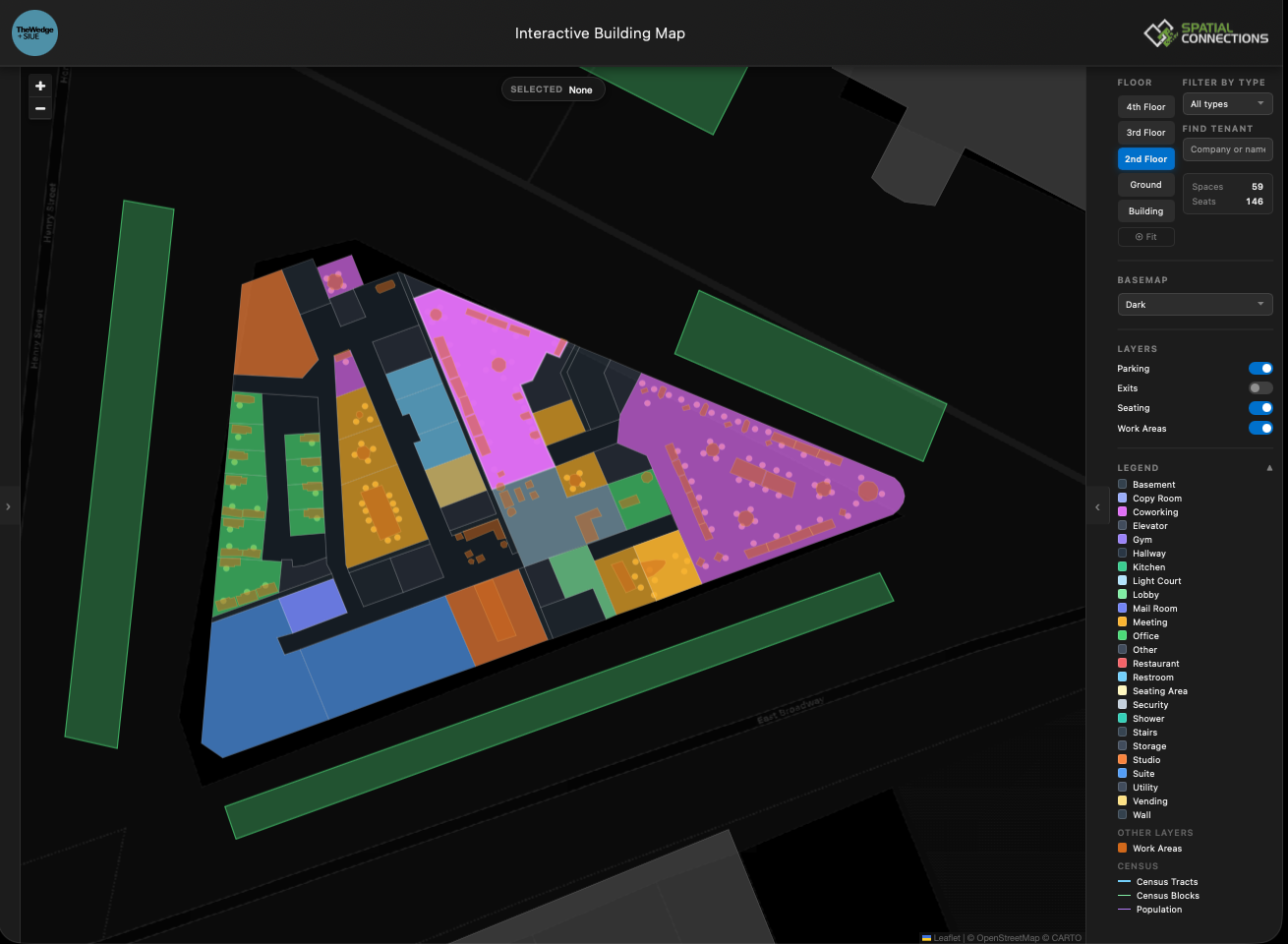 The Wedge web map screenshot